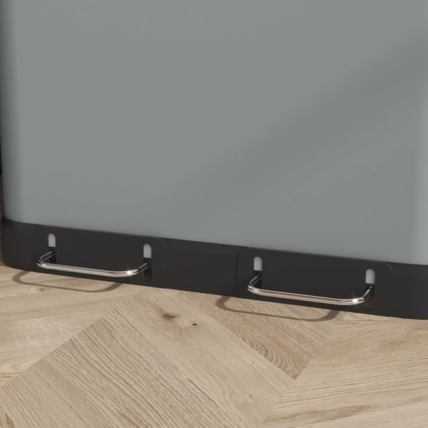 HOMCOM Jäteastia 2x30L Poljinastia Metallinen Harmaa