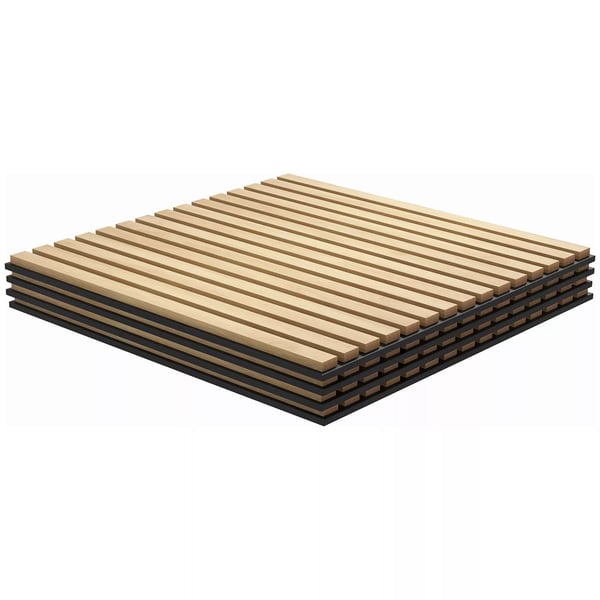 HOMCOM Akustikpaneler 4 stk. Eg, 60x60 cm MDF PET Vægpaneler til stue og kontor