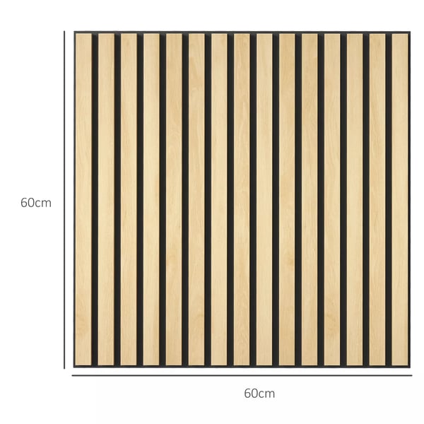HOMCOM Akustikpaneler 4 stk. Eg, 60x60 cm MDF PET Vægpaneler til stue og kontor