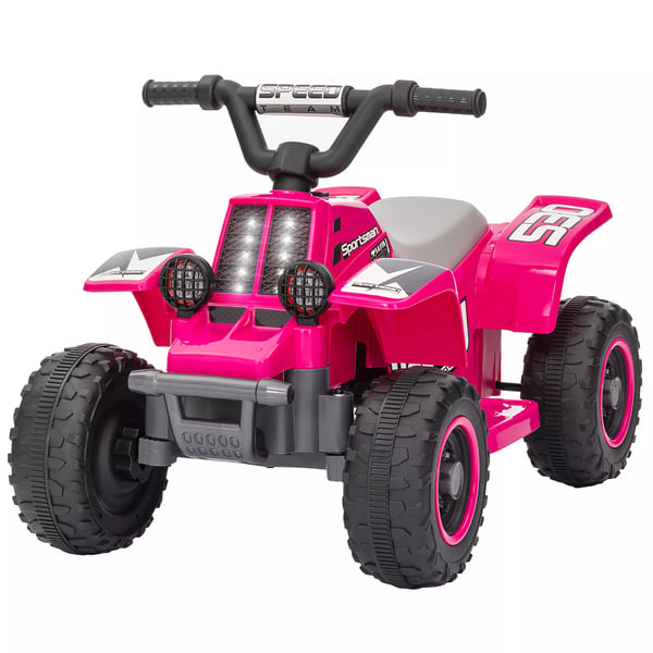 AIYAPLAY Børne El-Quad 6V - Lyserød Metal ATV med LED og Horn til Børn 1,5-3 år - 3 km/t