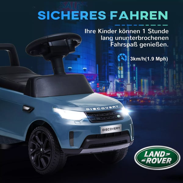 AIYAPLAY Land Rover Kinder Elbil 2 i 1 6V med Glidefunktion, Musik, Horn, Letblå Plast