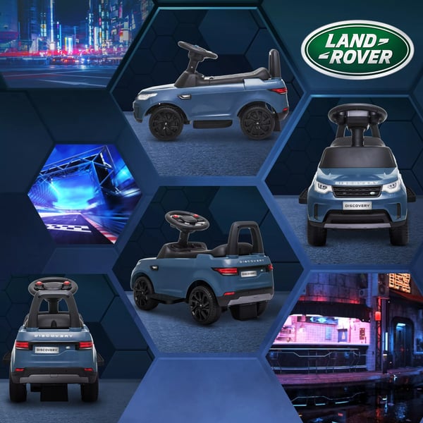 AIYAPLAY Land Rover Kinder Elbil 2 i 1 6V med Glidefunktion, Musik, Horn, Letblå Plast