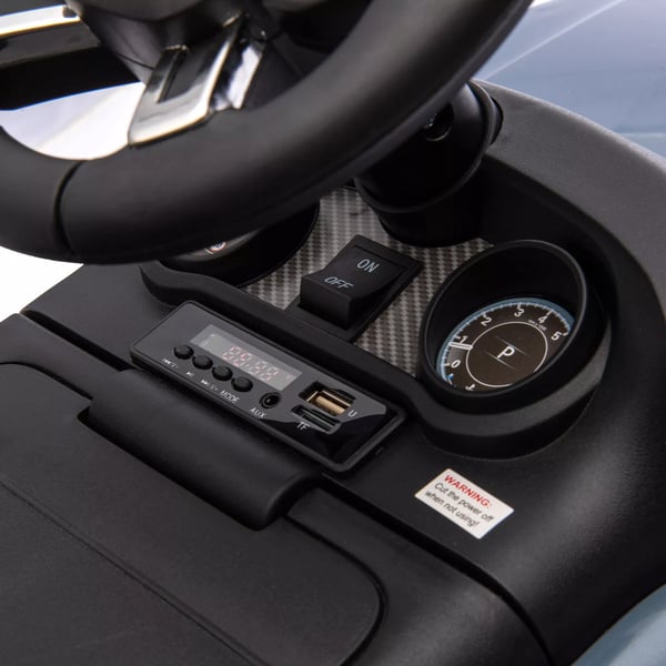 AIYAPLAY Land Rover Kinder Elbil 2 i 1 6V med Glidefunktion, Musik, Horn, Letblå Plast