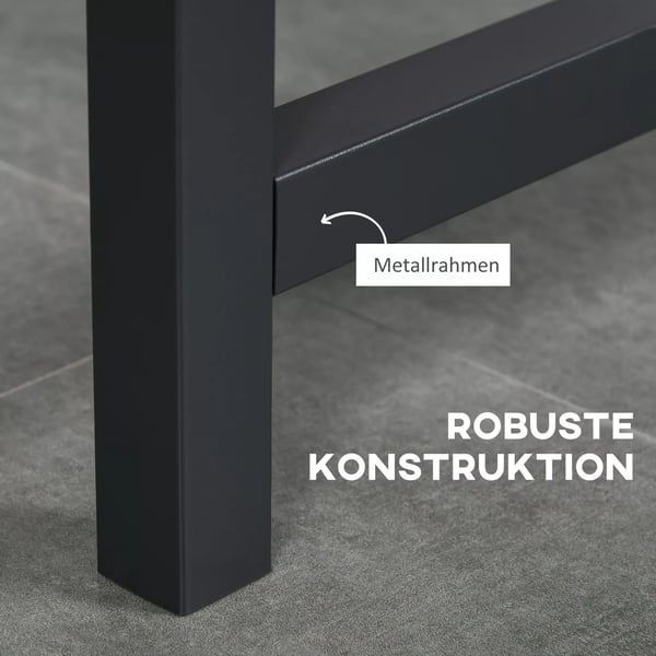 HOMCOM Udtræksbord til Køkken/Spisestue, Klapbord i Brun Trælook og Metal m. Hjul, 118x70x76,5 cm