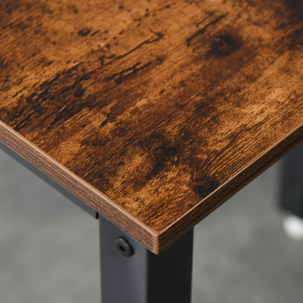 HOMCOM Udtræksbord til Køkken/Spisestue, Klapbord i Brun Trælook og Metal m. Hjul, 118x70x76,5 cm