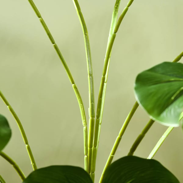 HOMCOM Kunstig Monstera Deliciosa Plante, 180 cm, Grøn, Plastik & Metal