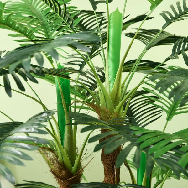 HOMCOM Kunstig Palme, 100cm, 27 blade, grøn, kunstplante til indendørs/udendørs brug