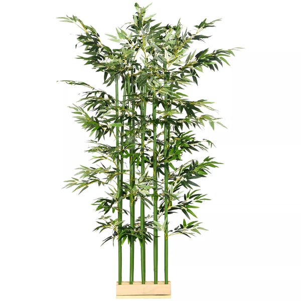 HOMCOM Kunstig Bambus Plante, 180 cm, Grøn Polyester, Dekoration til Hjem og Kontor