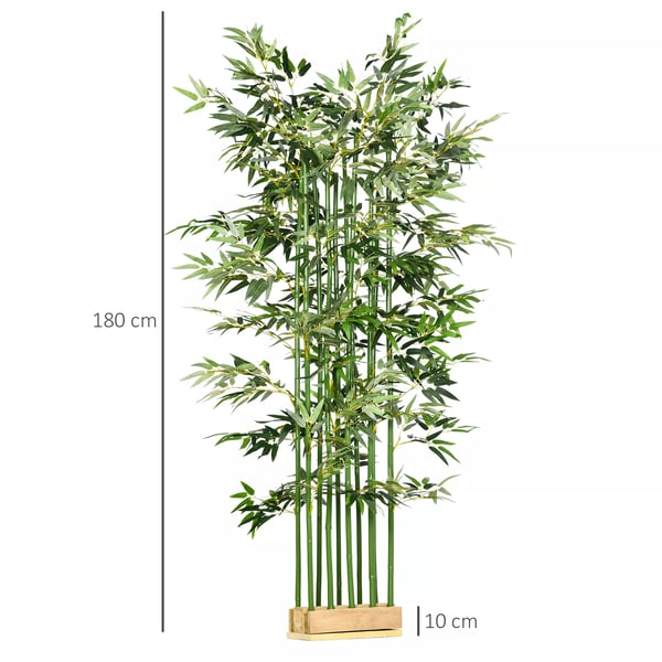 HOMCOM Kunstig Bambus Plante, 180 cm, Grøn Polyester, Dekoration til Hjem og Kontor