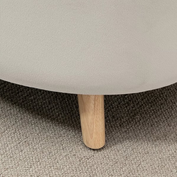 HOMCOM polstret opbevaringsbænk, oval, beige fløjlslook, med låg, til entré/stue, 71x51,5x42 cm