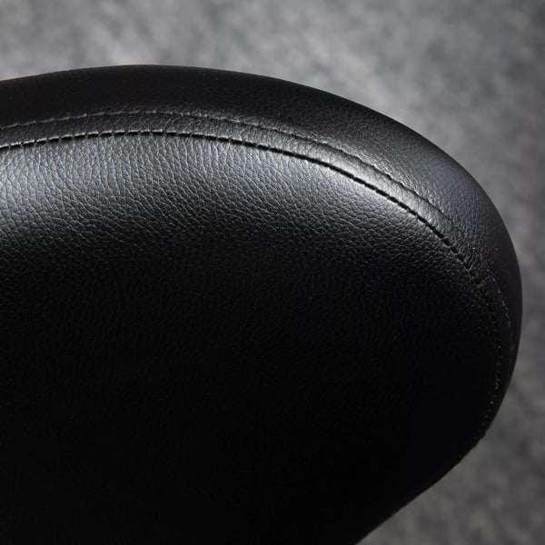 HOMCOM Rullehængekøje - Drejelig Arbejdshammer 360° - Højdejusterbart Sæde 49-64 cm, Ergonomisk Ryglæn - Forkromet Metal med Sort Kunstlæderbetræk
