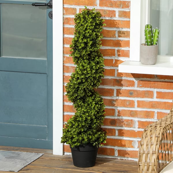 HOMCOM 2 kpl keinotekoinen kierre eukalyptus, 90 cm, vihreä, muovi