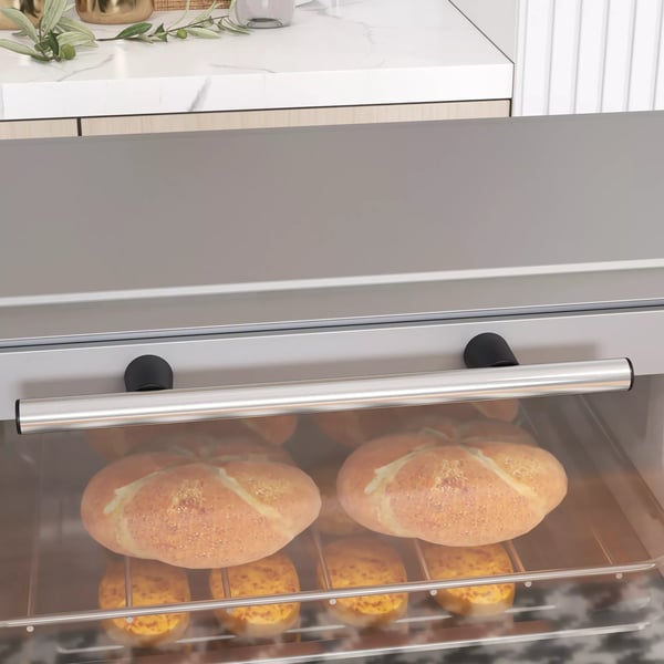 HOMCOM Miniovn 9L, rustfrit stål, sølv
