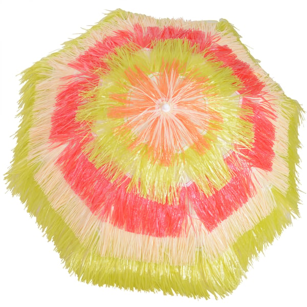 Outsunny Hawaii Parasol til Stranden og Haven, Ø160 cm, Farverig, Metalramme