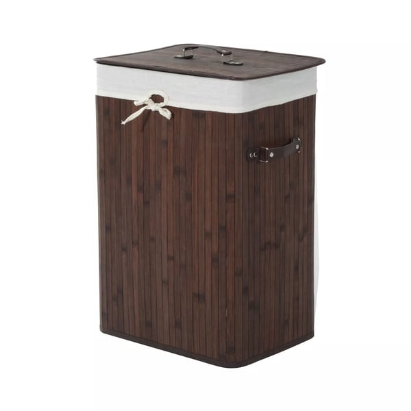 HOMCOM Vasketøjskurv 72L Bambus Mørkebrun med Låg og Håndtag, Foldbar - 40x30x60cm HOMCOM Vasketøjskurv 72L Bambus Mørkebrun med Låg og Håndtag, Foldbar - 40x30x60cm
