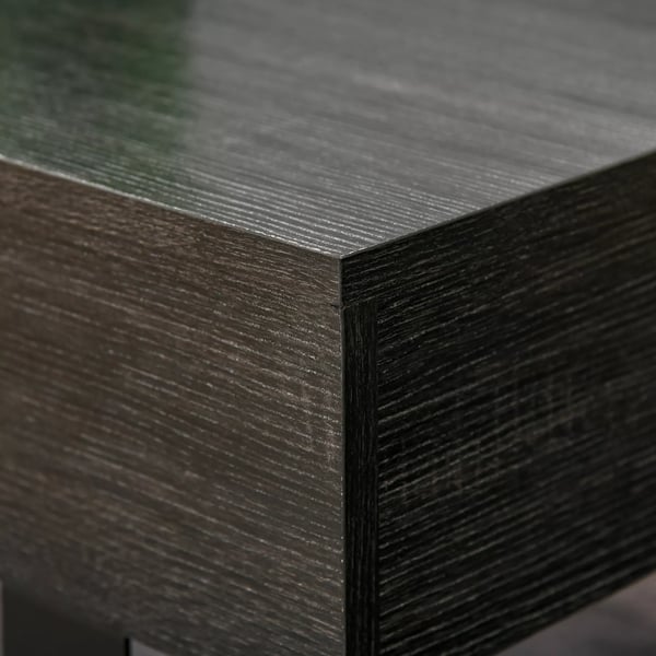 HOMCOM Sofabord med Skuffe og Hylder, Merkgra, Tre og Metal, 110x60x40cm