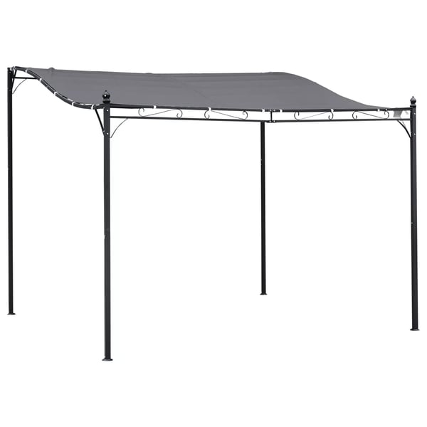 Outsunny Pergola havepavillon pavillon tagoverdækning telt metal grå 297x297cm
