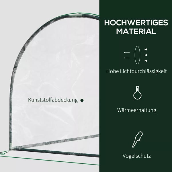Outsunny Drivhus med dør, tidlig bed, planteavl, stål PVC, 200x100x80cm