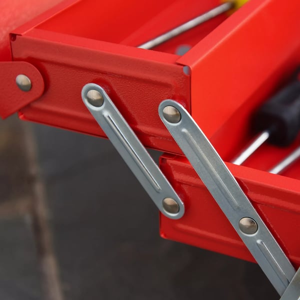 Værktøjskasse Pladsbesparende Værktøjskasse med 5 Rum, Foldbar, Robust, Stål (SPCC), Rød, 45x22,5x34,5cm