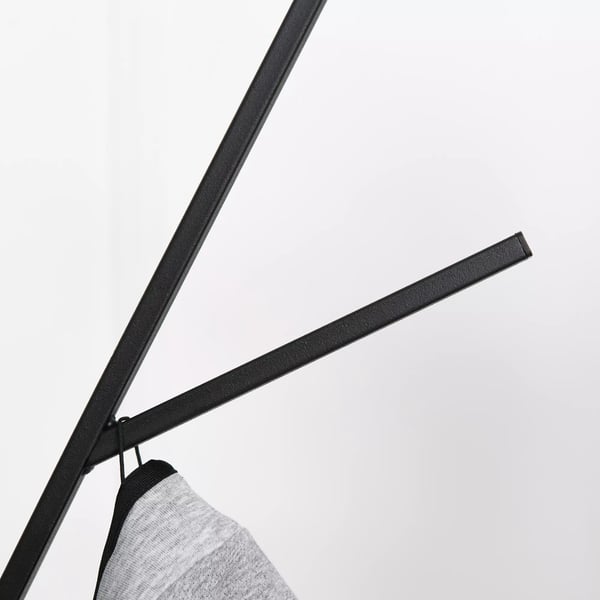 HOMCOM Garderobestativ - Stående Garderobe med 8 Kroge og Hylde, Metal/MDF, Brun, 45x45x180cm