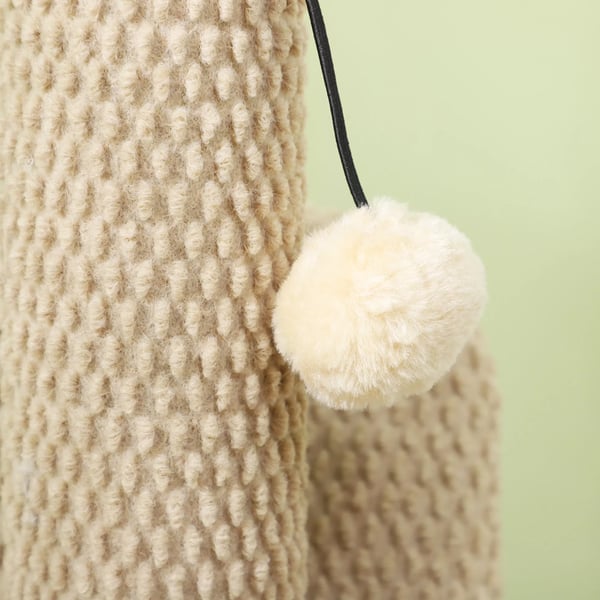 PawHut raapimispylväs, sisal-kissa, leikkipallolla, 54cm, ruskea/kermanvalkoinen
