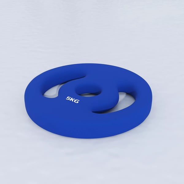 Set med 2 hantelvikter, 2 x 5 kg vikter, hantelset, viktplattor för 2,5 cm hantelstång, Ø 30 mm hål, Blå