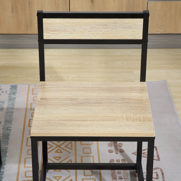 HOMCOM 3-delt spisestuesæt i eg - 1 bord og 2 stole, kompakt køkkenbordssæt med industriel stil