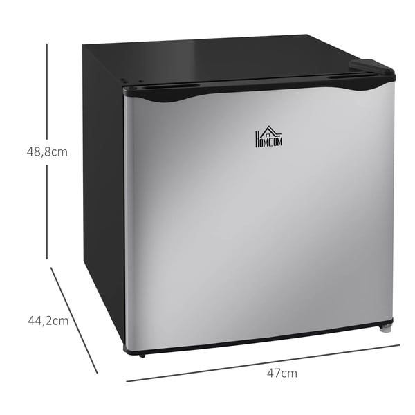 HOMCOM Mini Fryser 35L - Kompakt Frys, Sølv/Stål/Plast, -14 til -24°C
