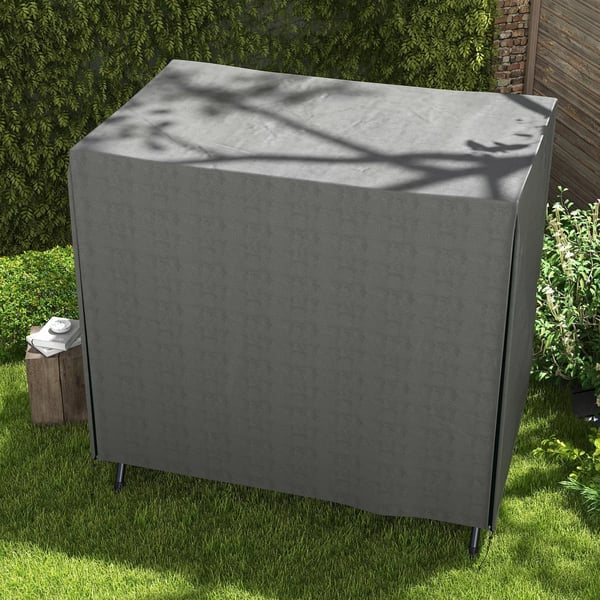 Outsunny Hollywood seinäsuojus 3 istuin, tummanharmaa, 100% polyesteri, 177x114x152cm