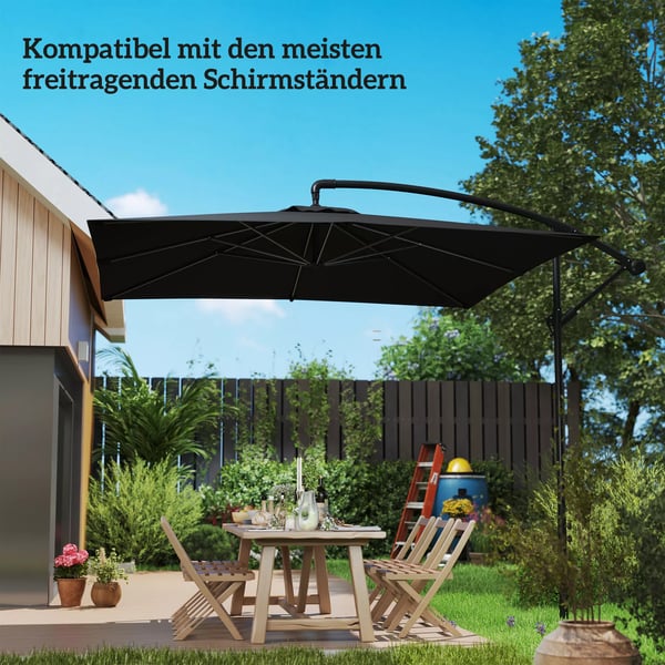 Outsunny Parasolfod i Mørkegrå Galvaniseret Metal til Nedstøbning - Robust og Pladsbesparende til Have og Terrasse