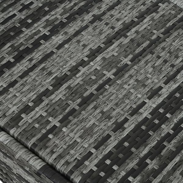 Outsunny haveliggestol, solseng, mobil med hynde, polyrattan+metal, grå, 200x73x30-103cm