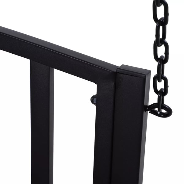 Hollywoodgynge havesving hængegynge 2-personers gyngesofa med kæder metal sort 127 x 60 x 53 cm