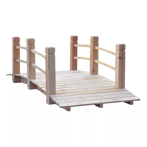 Outsunny® puutarhasilta, puusilta kaiteilla, kantavuus jopa 180 kg, kuusipuuta Outsunny® puutarhasilta, puusilta kaiteilla, kantavuus jopa 180 kg, kuusipuuta