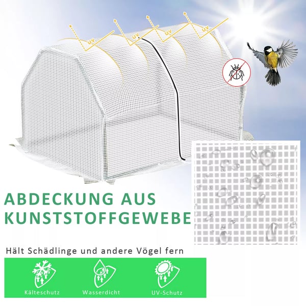 Outsunny foliedrivhus, minidrivhus, UV-bestandig mistbænk, væksthus, tomatdrivhus til haven til opdræt, hvid, 99 x 71 x 60 cm