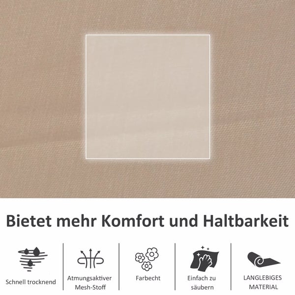 Outsunny gyngestol havestol liggestol metal mesh beige 150 x 62 x 88 cm