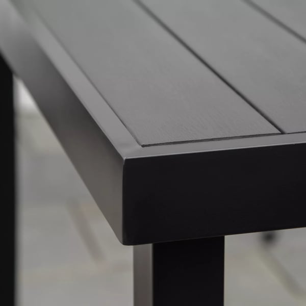 Outsunny havebord 6 personer spisebord vedligeholdelsesvenligt aluminiumsbord havemøbler plast sort 140x90x74cm