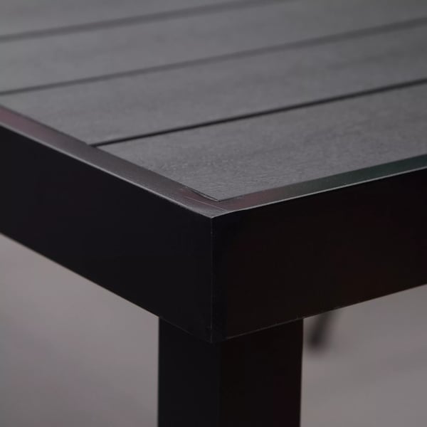 Outsunny havebord til 8 personer spisebord aluminiumsbord havemøbler loungemøbler let vedligeholdelse plast sort 190 x 90 x 74 cm