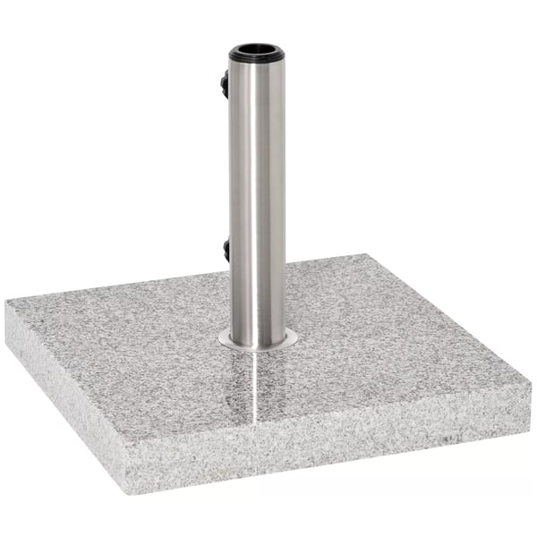 Outsunny mobil parasolfod, parasolholder, stander, 28 kg, marmor+rustfrit stål, 42x42x36 cm (Model 2)