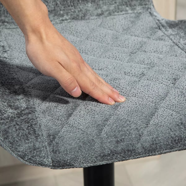 HOMCOM Barstole 2 stk., polstrede barstole med ryglæn i mørkegrå, højdejusterbar køkkenstol i polyester med fodstøtte, 360° drejelig