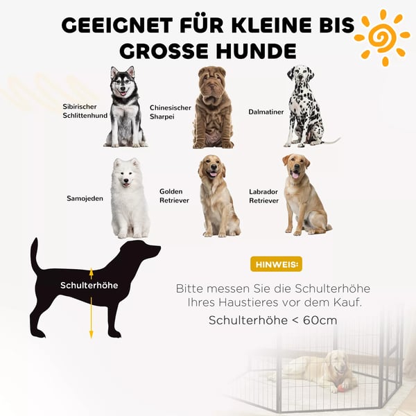 PawHut 2-delers udvidelsessæt med 2 hundegitter-paneler til indhegning, 80 x 100 cm hvalpegård af stål, til små og store hunde, sort