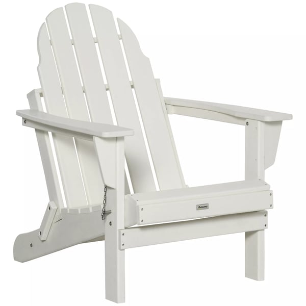 Outsunny Adirondack havestol foldbar havestol altanstol havemøbler hvid 75x87x93cm