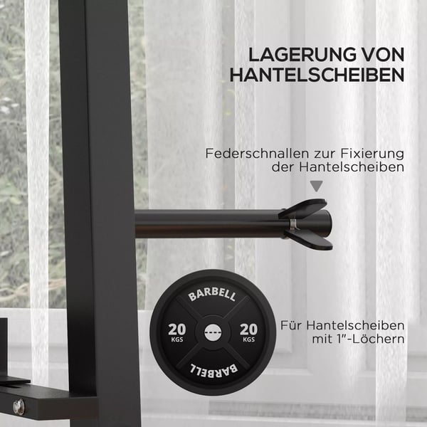SPORTNOW Vægtstativ til håndvægte, kettlebells og vægtskiver - Sort Stål, op til 200kg, 131x75x80 cm