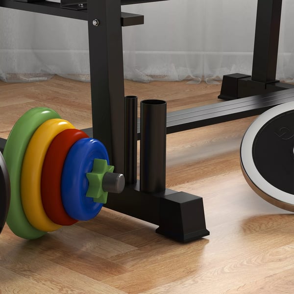 SPORTNOW Vægtstativ til håndvægte, kettlebells og vægtskiver - Sort Stål, op til 200kg, 131x75x80 cm