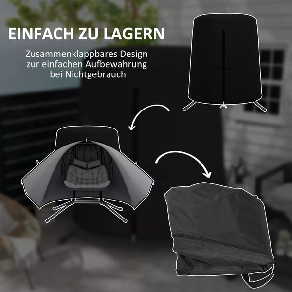 Outsunny hængestol beskyttelsesovertræk udendørs vandtæt UV-beskyttelse 300D Oxford Ø196x230H cm