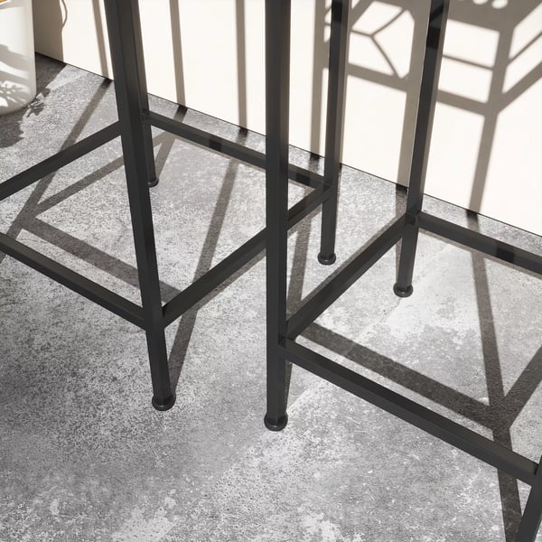 Outsunny 3-delt plantestativ, stabelbar blomsteropsats, urtepotteskjuler med rattan-look, planteskammel til have og altan, metal, guld