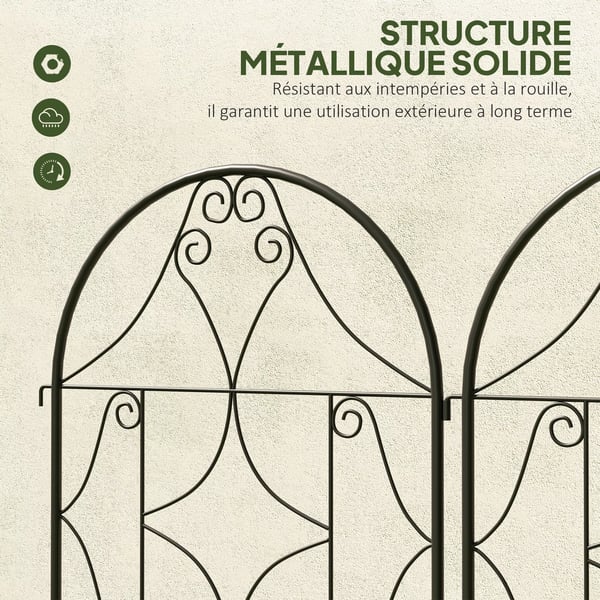 Outsunny Espalier i Metal til Klatreplanter - 2 stk., 50x150 cm, Sort