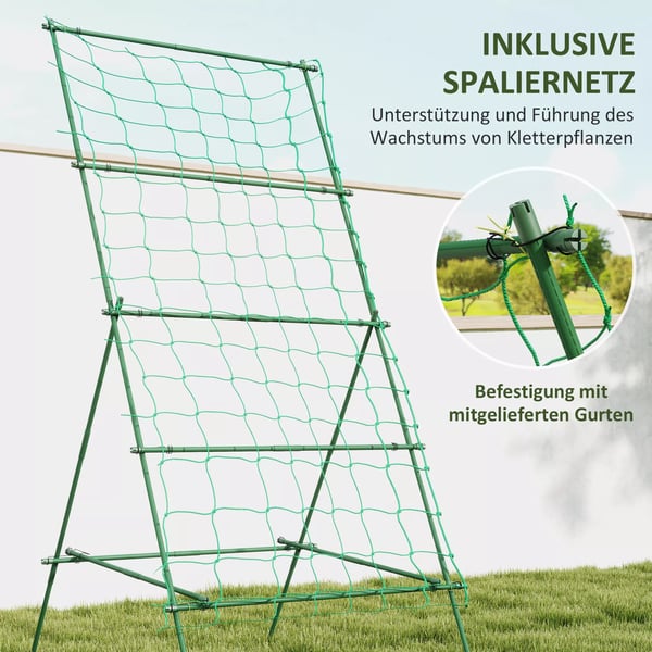 Outsunny A-formet espalier af stål til klatreplanter, grøn, 101x133x227 cm