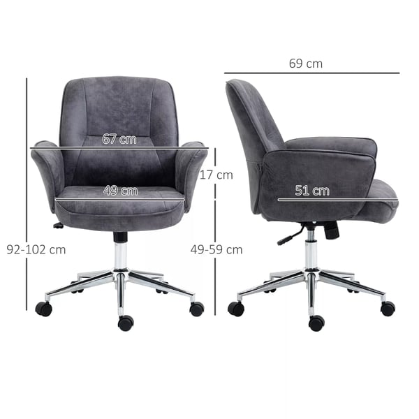 Ergonomisk Kontorsstol Mörkgrå Polyester Höjdjusterbar Gungfunktion 120 kg