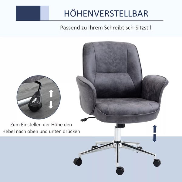 Ergonomisk Kontorsstol Mörkgrå Polyester Höjdjusterbar Gungfunktion 120 kg