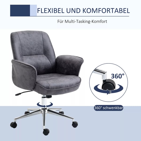 Ergonomisk Kontorsstol Mörkgrå Polyester Höjdjusterbar Gungfunktion 120 kg